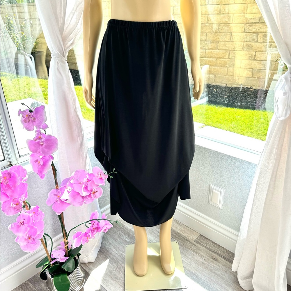 Vintage Jana Black Asymmetrical Skirt Size S/M By Watercolors